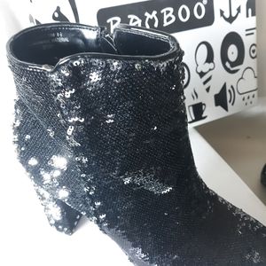 Black sequin boots size 8 1/2 bamboo manufacturer